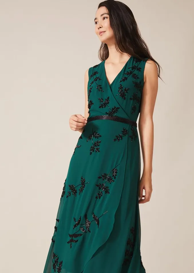 Phase Eight Dresses Serena Beaded Dress Emerald 8211 Women