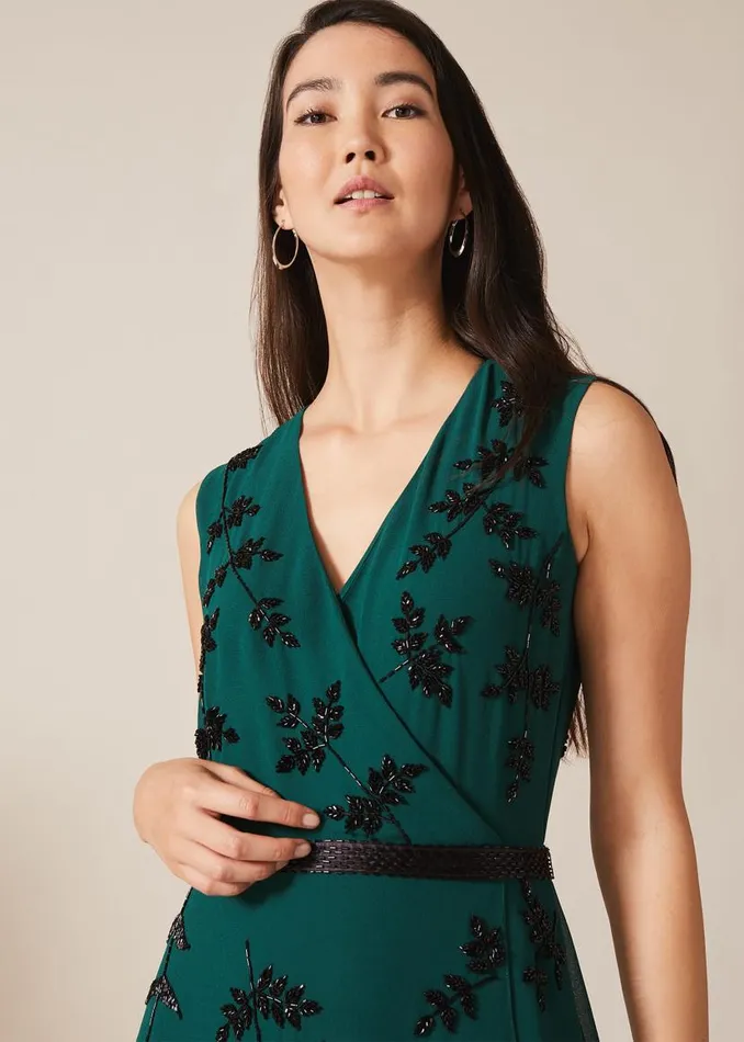 Phase Eight Dresses Serena Beaded Dress Emerald 8211 Women
