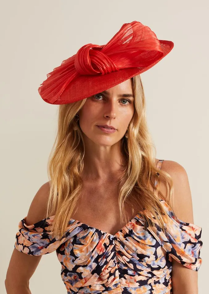 Phase Eight Dresses Silk Bow Midi Disc Fascinator Orange 8211 Women
