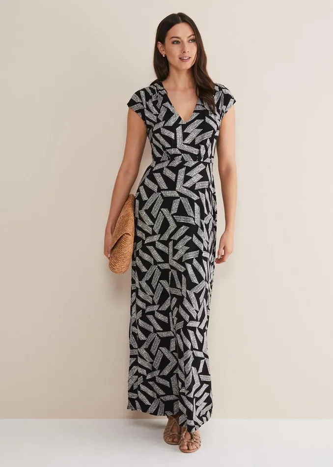 Phase Eight Dresses Siobhan Abstract Maxi Dress Blackwhite 8211 Women