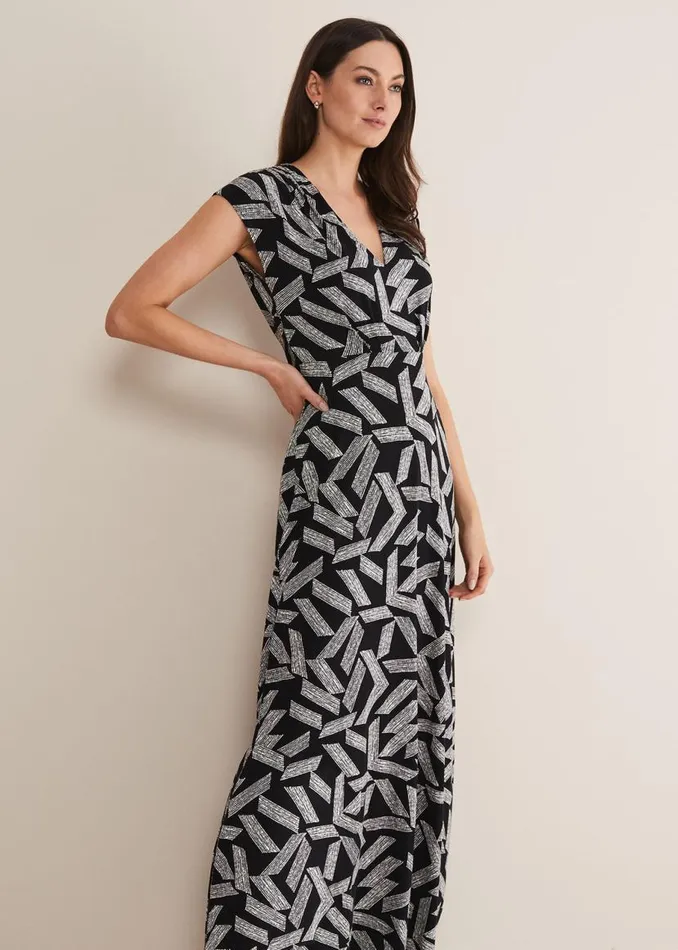 Phase Eight Dresses Siobhan Abstract Maxi Dress Blackwhite 8211 Women