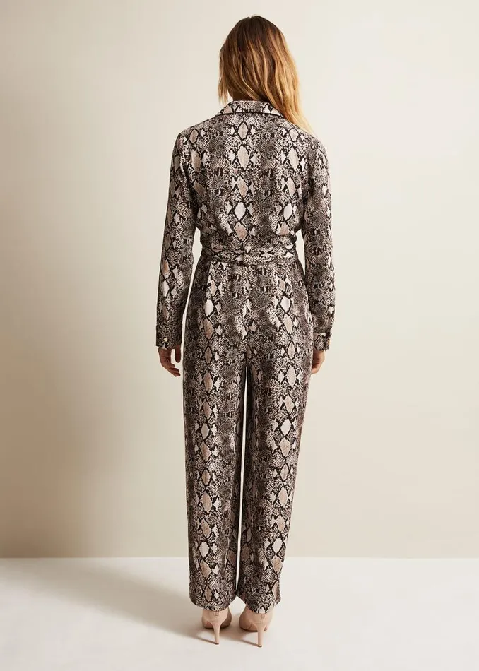 Phase Eight Dresses Snake Constance Jumpsuit Brown 8211 Women