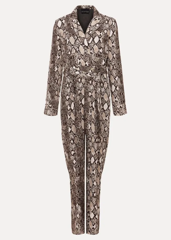Phase Eight Dresses Snake Constance Jumpsuit Brown 8211 Women