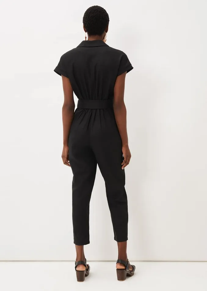 Phase Eight Dresses Spencer Linen Wide Leg Jumpsuit Black 8211 Women
