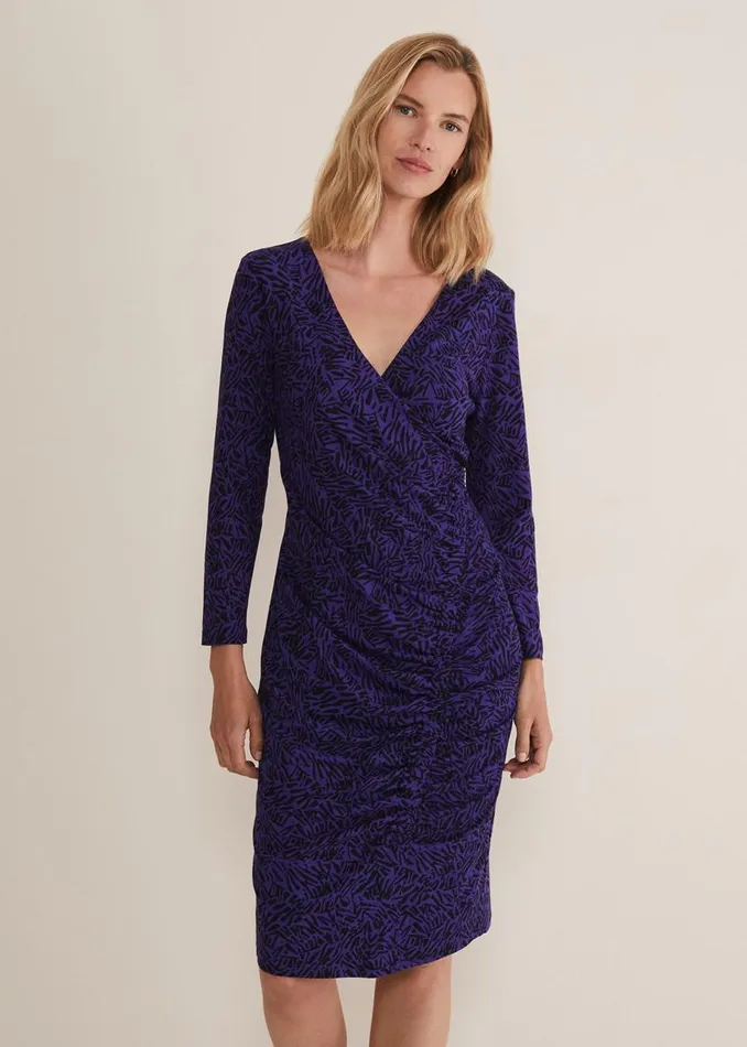 Phase Eight Dresses Theadora Jersey Midi Dress Blackpurple 8211 Women