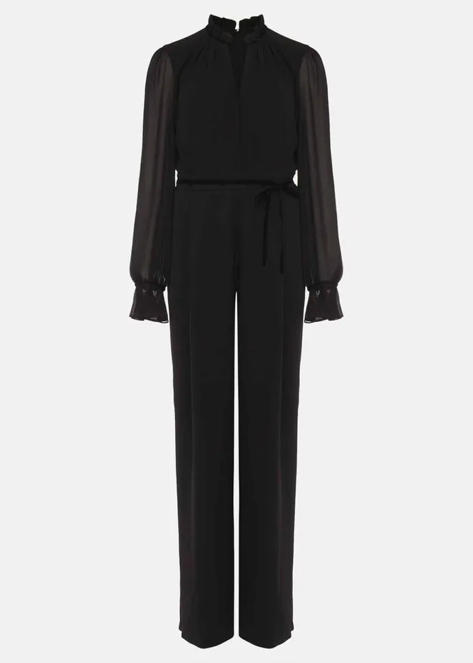 Phase Eight Dresses Una Velvet Trim Jumpsuit Black 8211 Women