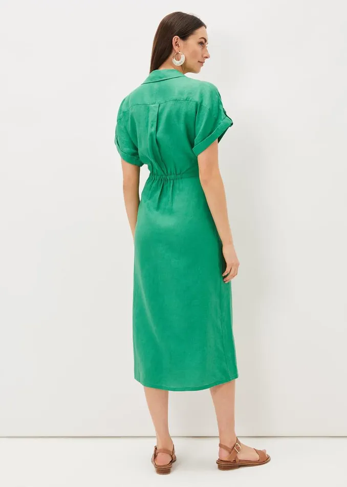 Phase Eight Dresses Yasse Linen Wrap Midi Dress Green 8211 Women