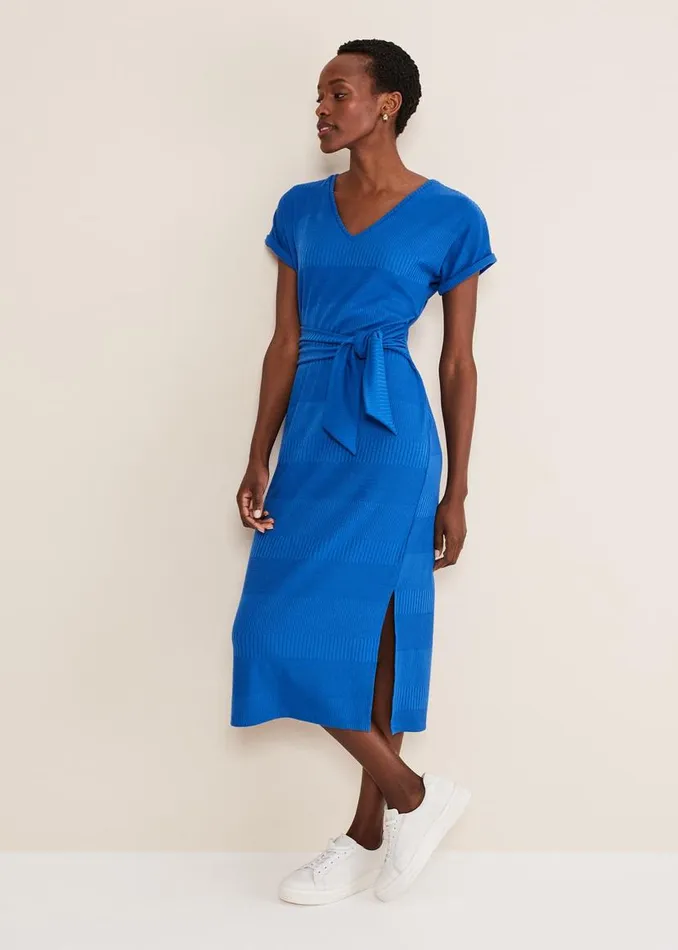 Phase Eight Dresses Yazmina Jersey Midi Dress Blue 8211 Women