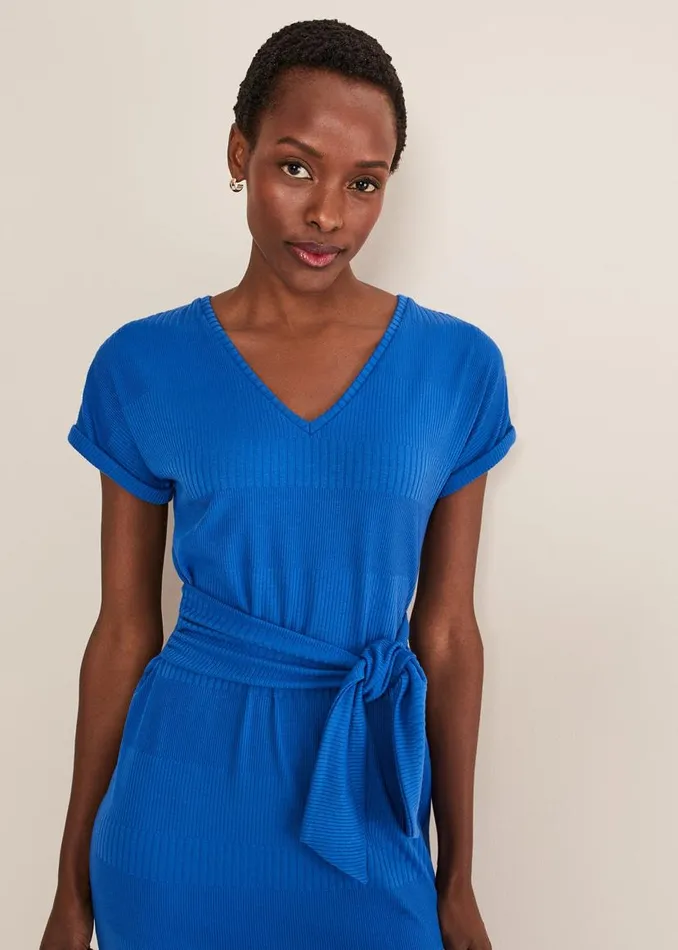 Phase Eight Dresses Yazmina Jersey Midi Dress Blue 8211 Women