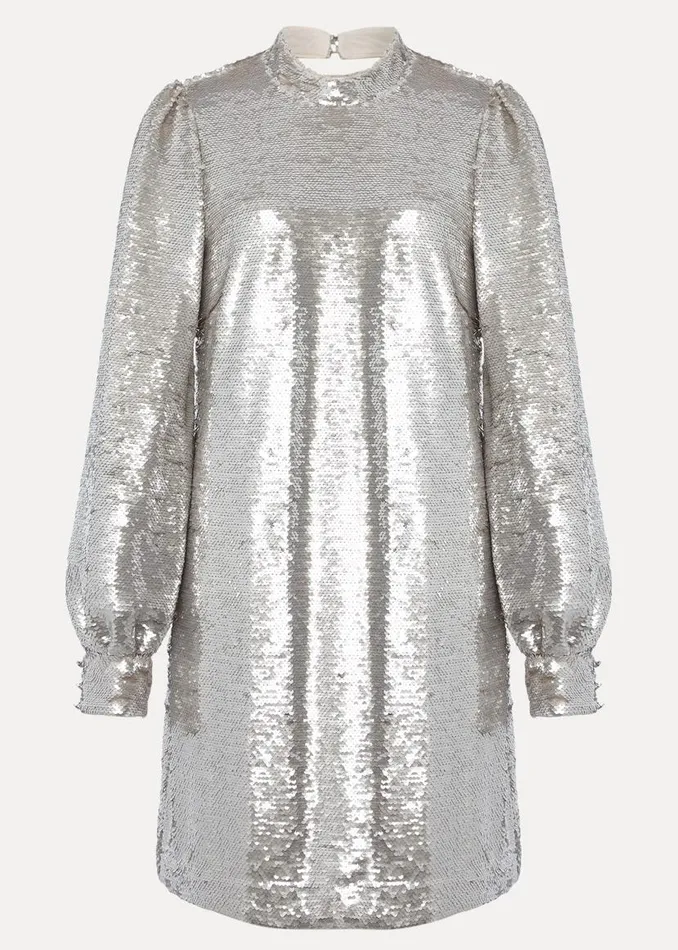 Phase Eight Dresses Zia Sequin Mini Dress Silver 8211 Women