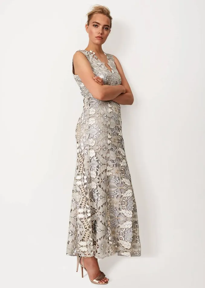 Phase Eight Dresses Zoey Lace Maxi Dress Smoke 8211 Women
