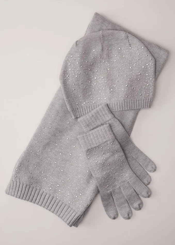 Phase Eight Fascinators and Hats Grey Sparkly Beanie Pale Grey 8211 Women
