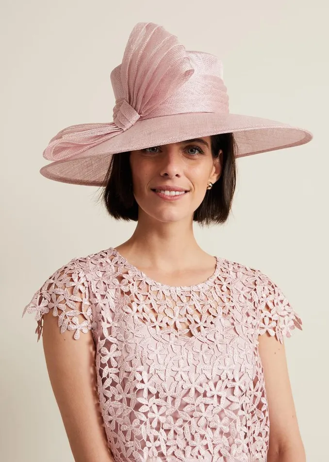 Phase Eight Fascinators and Hats Pleat Bow Hat Pale Pink 8211 Women