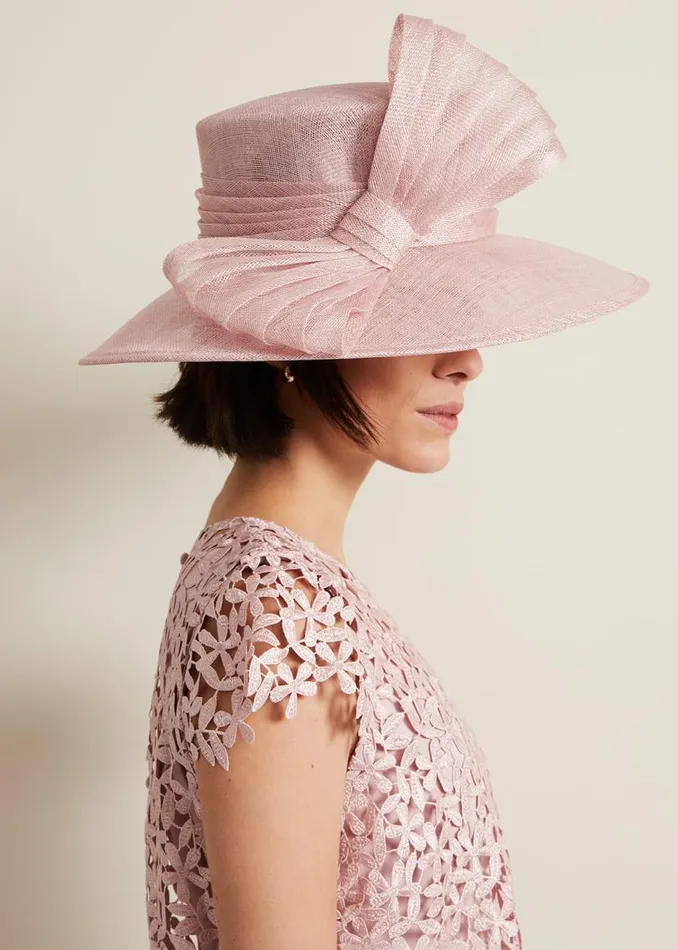 Phase Eight Fascinators and Hats Pleat Bow Hat Pale Pink 8211 Women