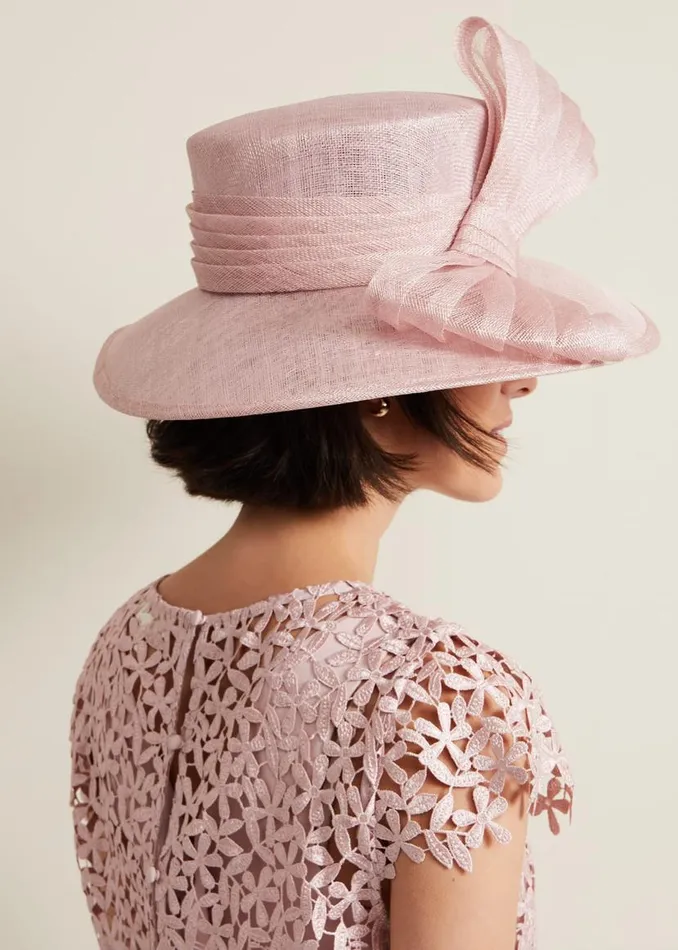 Phase Eight Fascinators and Hats Pleat Bow Hat Pale Pink 8211 Women