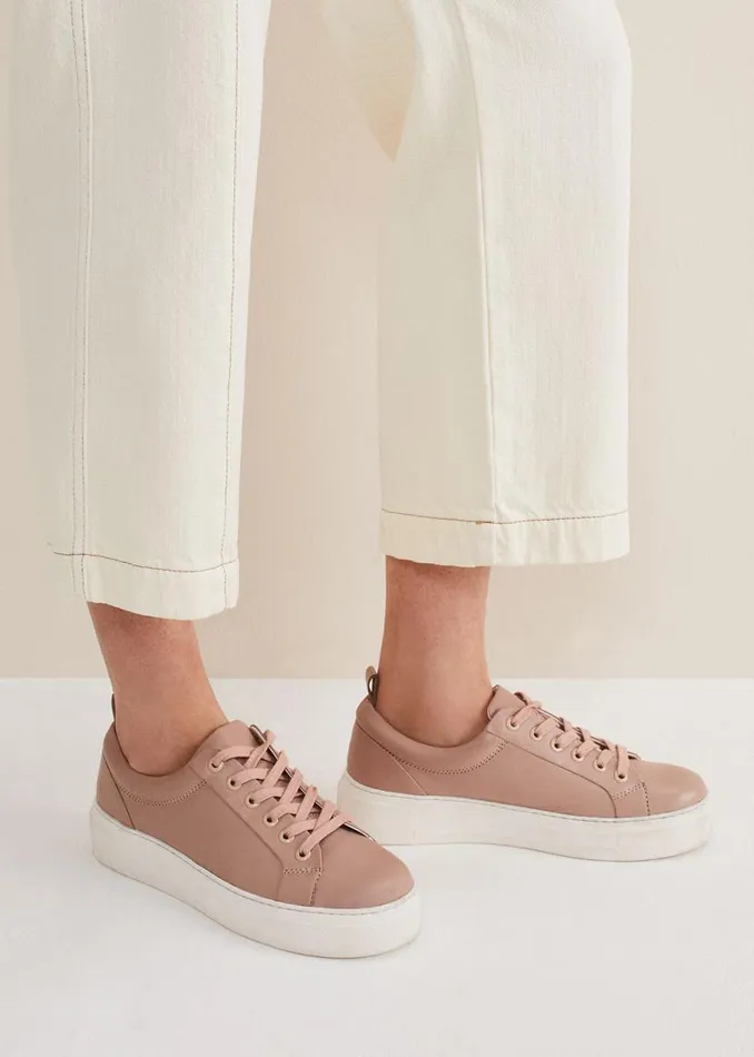 Phase Eight Flats Platform Trainers Light Pink 8211 Women