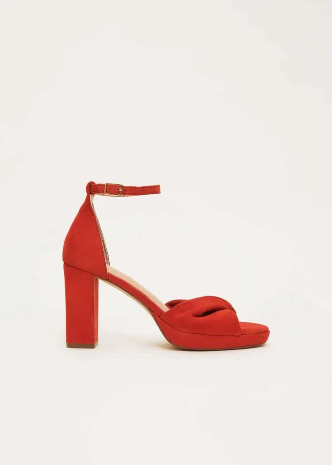 Phase Eight Heels Red Suede Open Toe Heels Red 8211 Women