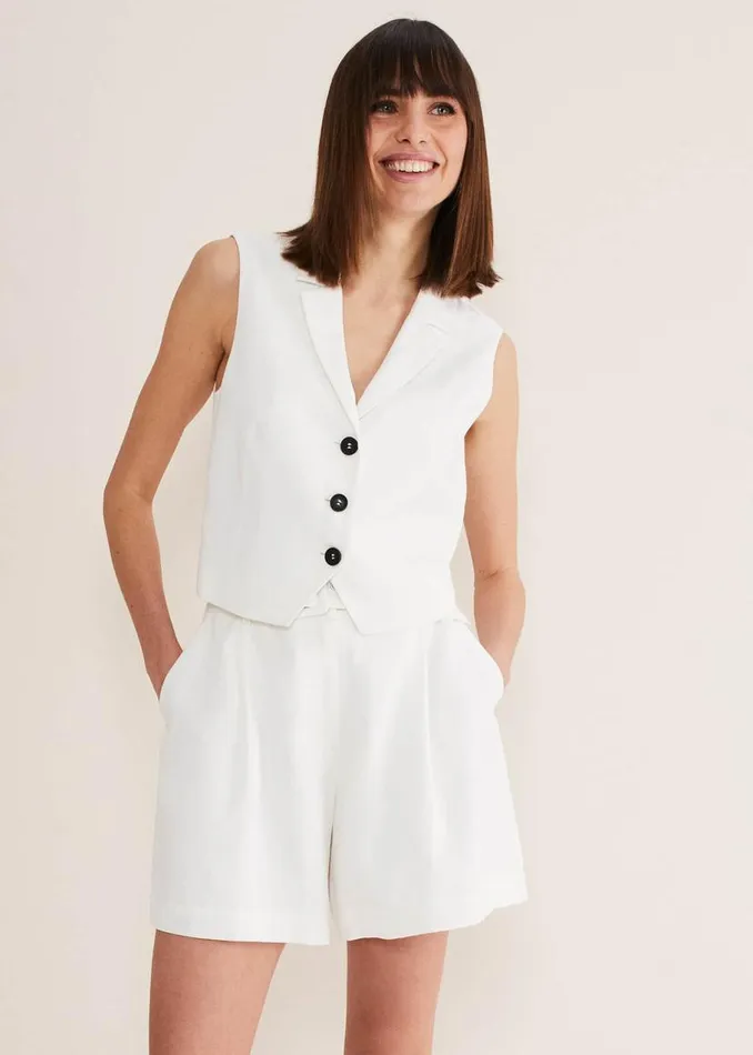 Phase Eight Jackets Bianca Waistcoat CoOrd Ivory 8211 Women