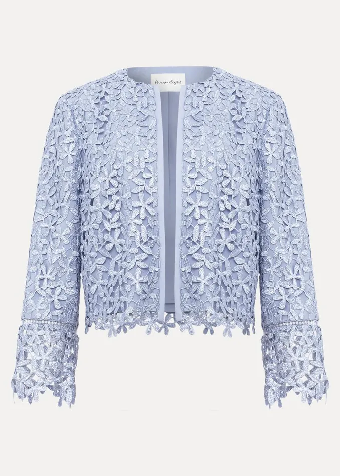 Phase Eight Jackets Daisy Lace Jacket Pale Blue 8211 Women