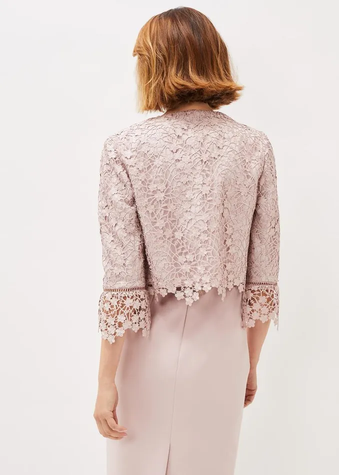Phase Eight Jackets Mariposa Lace Occasion Jacket Antique Rose 8211 Women