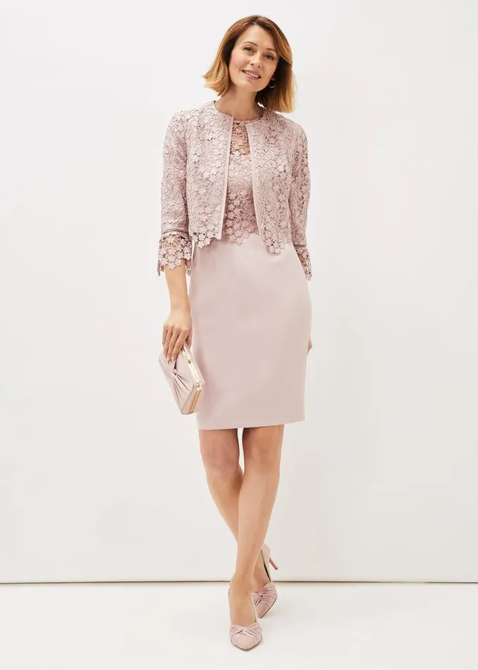Phase Eight Jackets Mariposa Lace Occasion Jacket Antique Rose 8211 Women