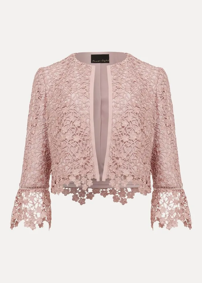 Phase Eight Jackets Mariposa Lace Occasion Jacket Antique Rose 8211 Women
