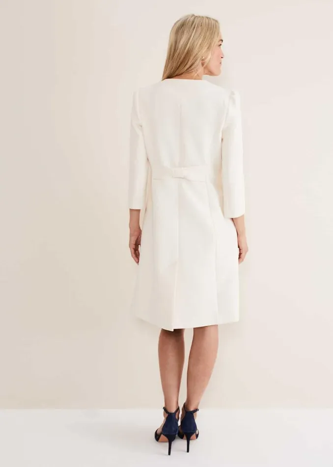 Phase Eight Jackets Venita Bow Long Jacket Neutral 8211 Women