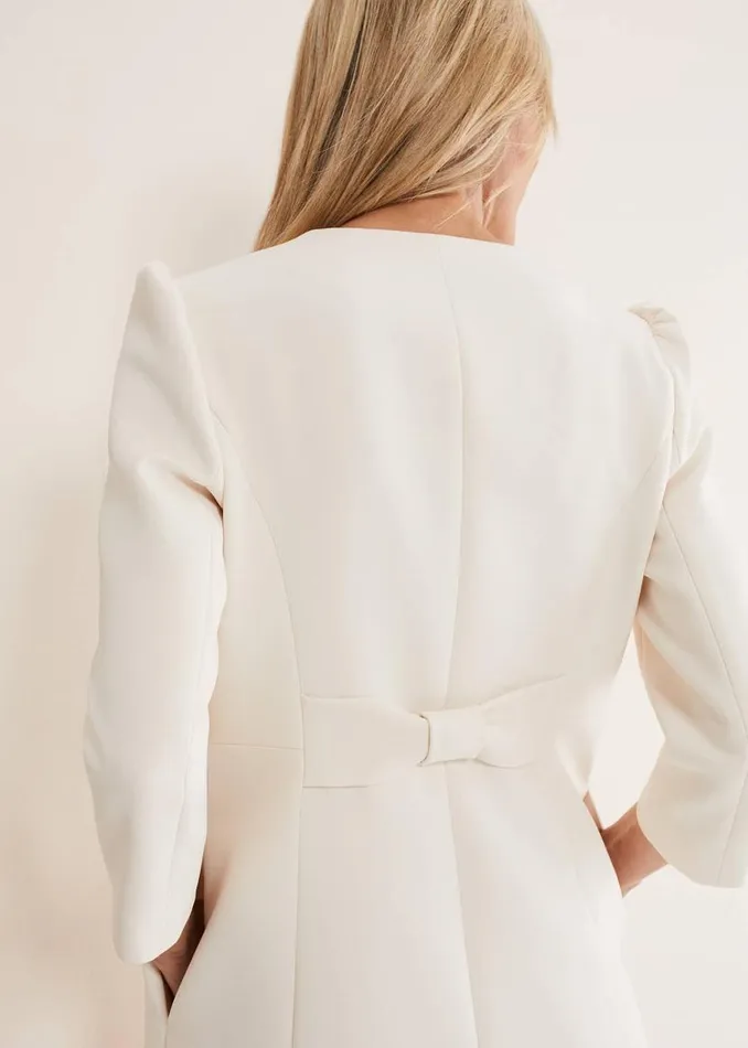 Phase Eight Jackets Venita Bow Long Jacket Neutral 8211 Women
