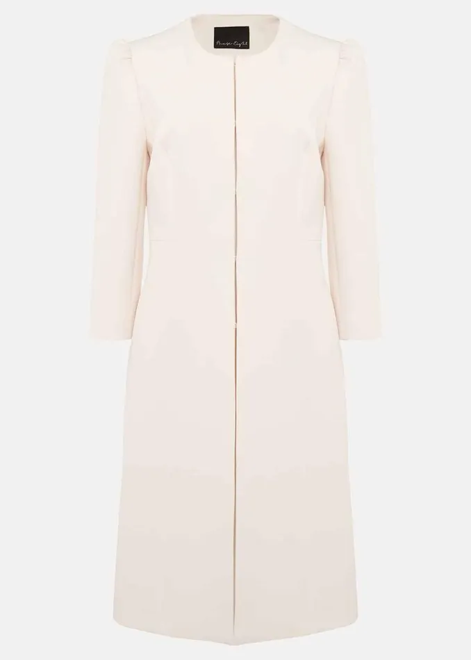 Phase Eight Jackets Venita Bow Long Jacket Neutral 8211 Women