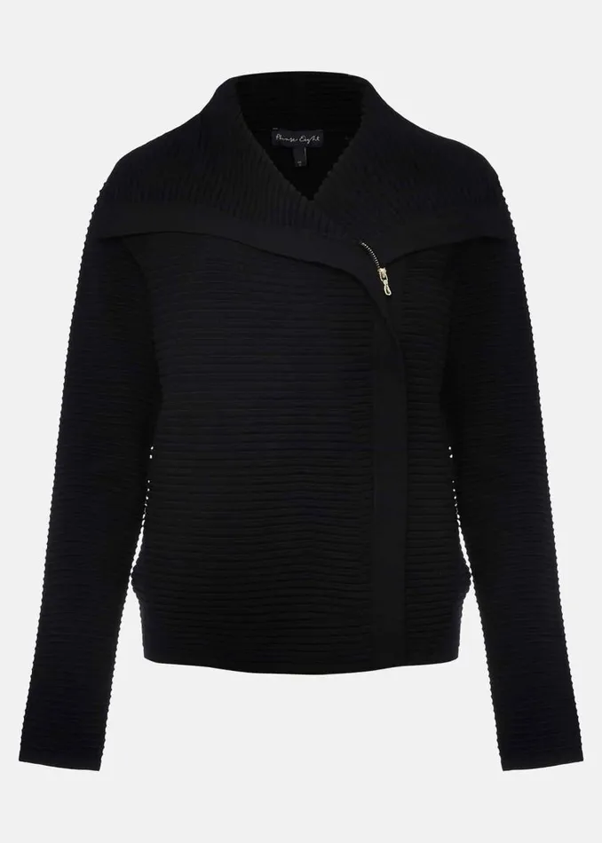 Phase Eight Jackets Wendy Ribbed Knit Jacket Black 8211 Women