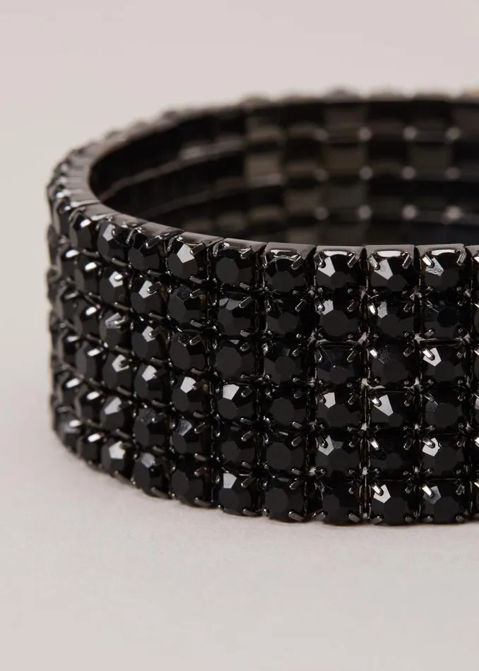 Phase Eight Jewellery Black Sparkle Cuff Bracelet Black 8211 Women