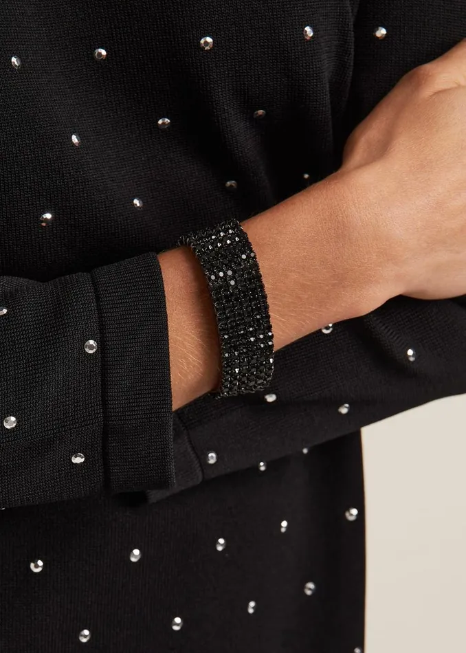 Phase Eight Jewellery Black Sparkle Cuff Bracelet Black 8211 Women