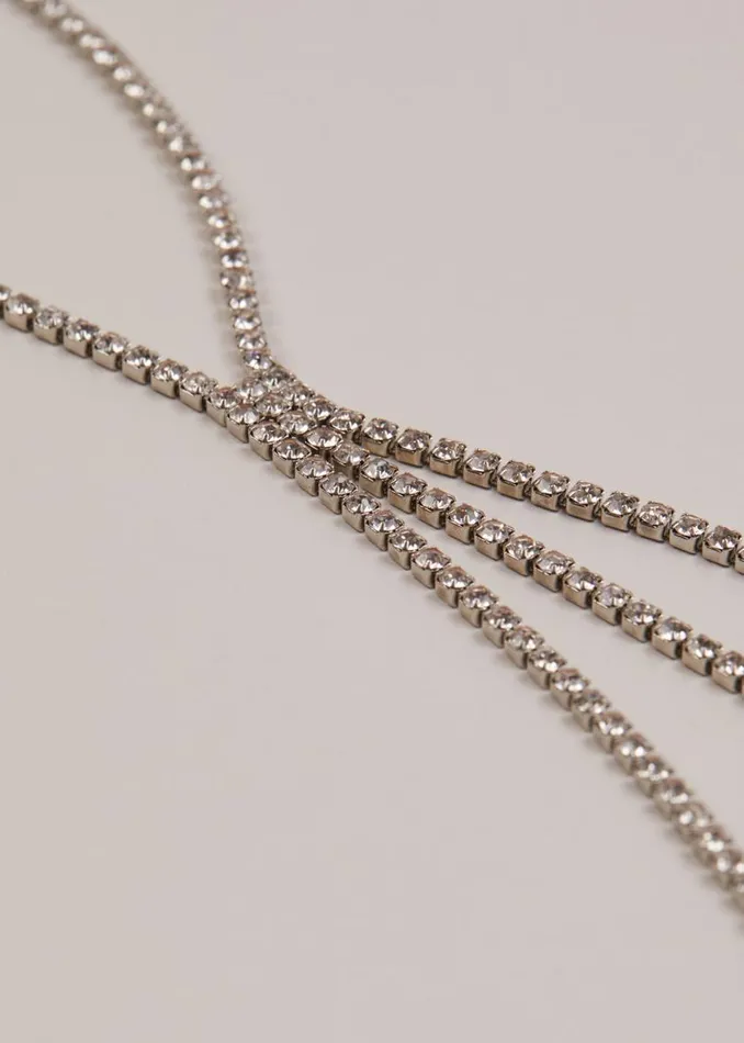 Phase Eight Jewellery Short Sparkly Lariat Necklace Silver 8211 Women