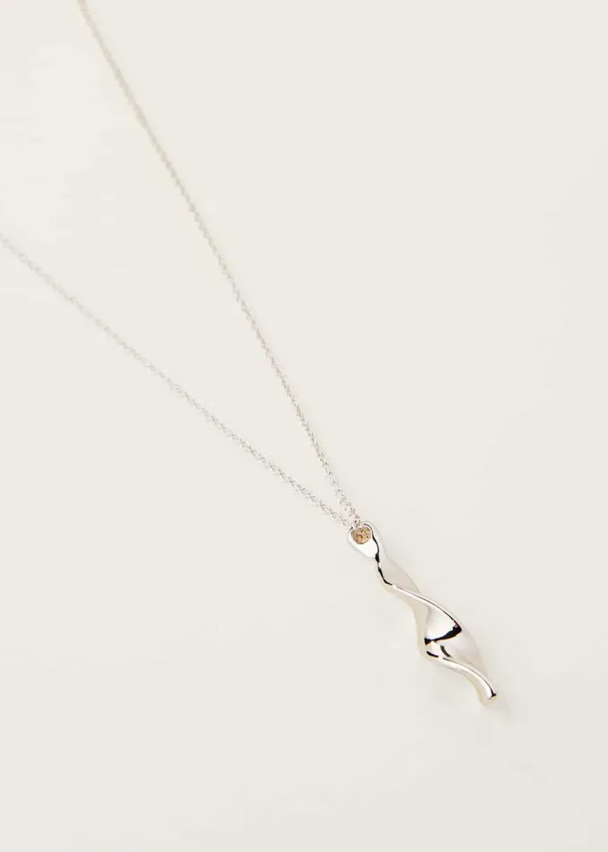 Phase Eight Jewellery Twist Pendant Long Necklace Silver 8211 Women