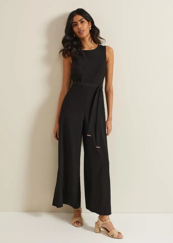 Phase Eight Jumpsuits Marta Black Culotte Jumpsuit Black 8211 Women