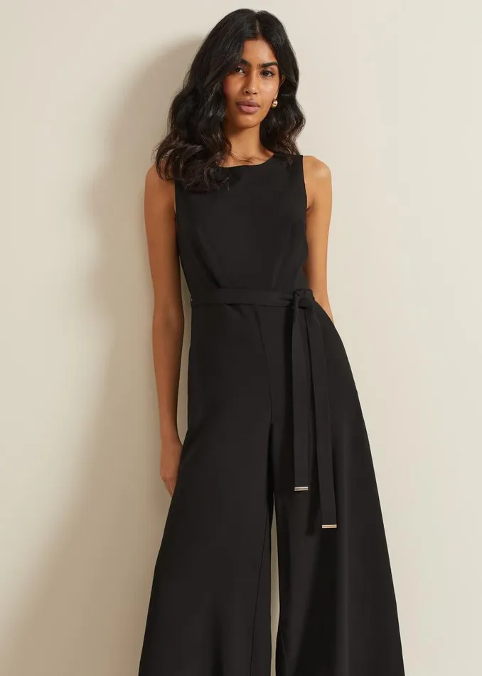 Phase Eight Jumpsuits Marta Black Culotte Jumpsuit Black 8211 Women