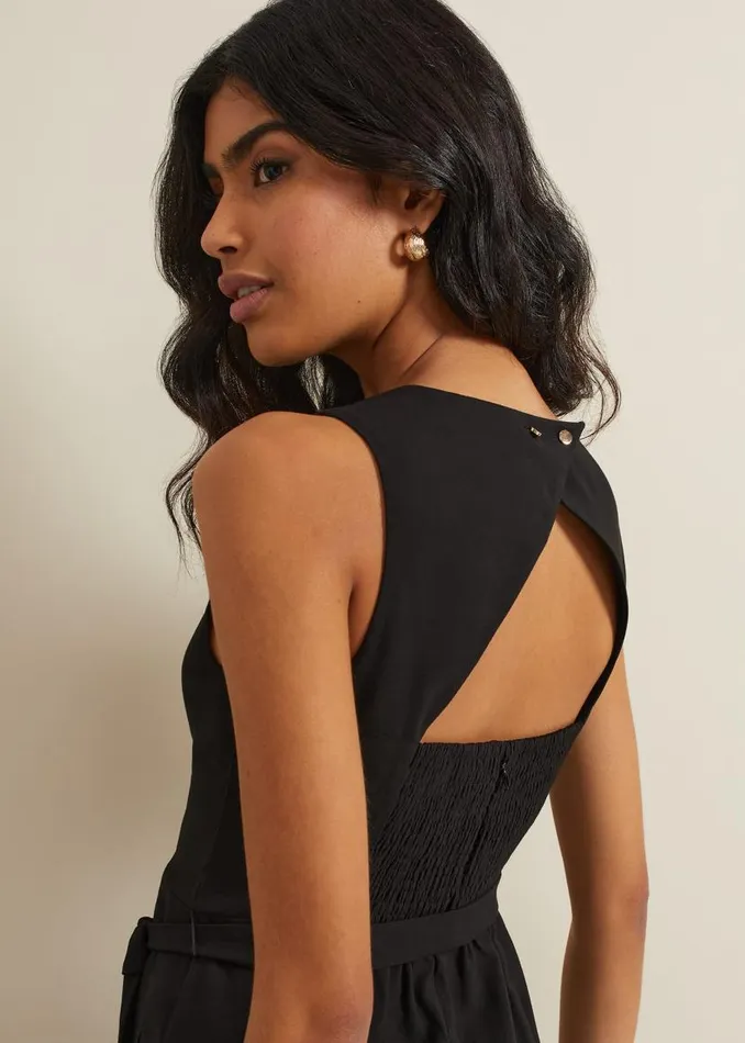 Phase Eight Jumpsuits Marta Black Culotte Jumpsuit Black 8211 Women