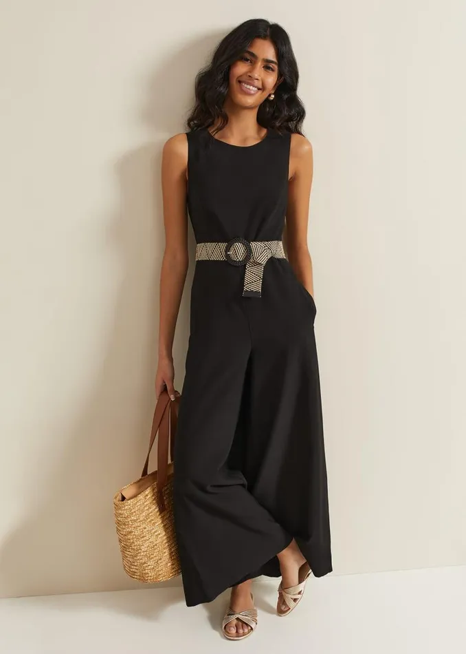 Phase Eight Jumpsuits Marta Black Culotte Jumpsuit Black 8211 Women