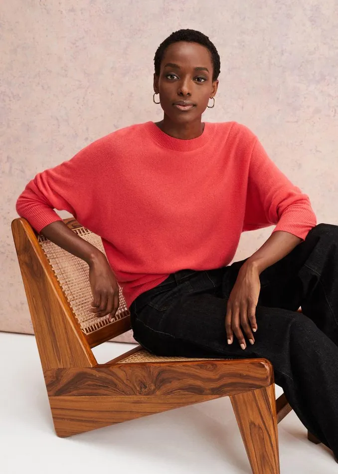 Phase Eight Knitwear Beatrice Cashmere Jumper Coral 8211 Women