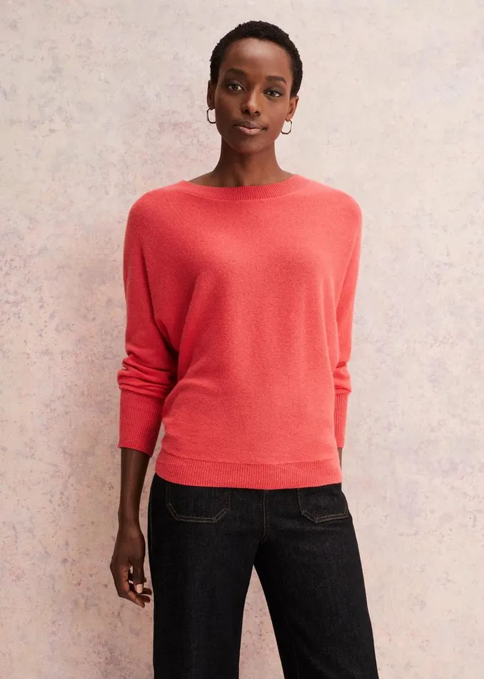 Phase Eight Knitwear Beatrice Cashmere Jumper Coral 8211 Women
