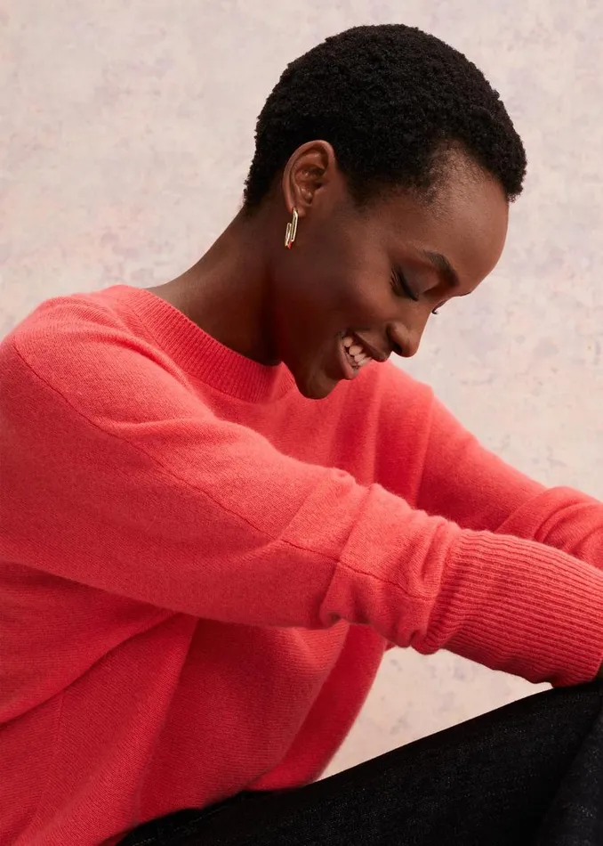 Phase Eight Knitwear Beatrice Cashmere Jumper Coral 8211 Women