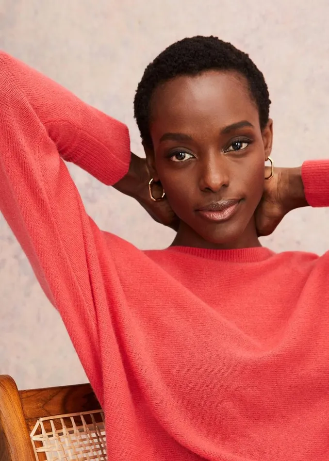 Phase Eight Knitwear Beatrice Cashmere Jumper Coral 8211 Women