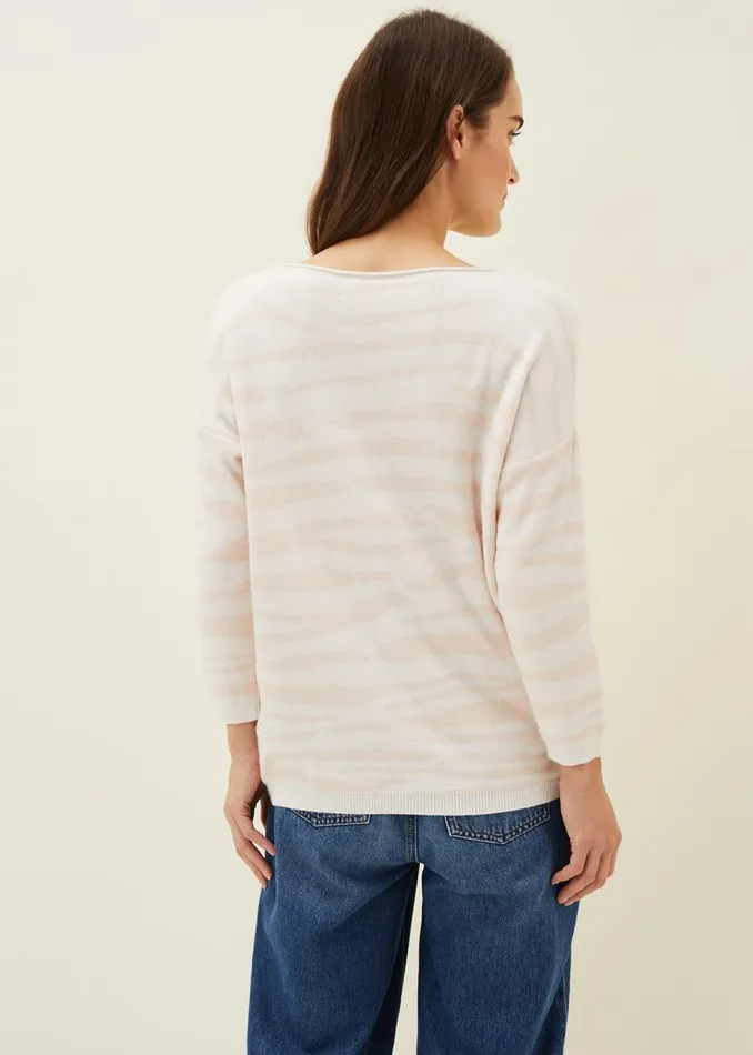 Phase Eight Knitwear Cida Zebra Jaquard Jumper Pink Multi 8211 Women