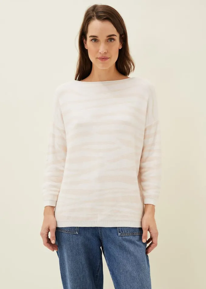 Phase Eight Knitwear Cida Zebra Jaquard Jumper Pink Multi 8211 Women