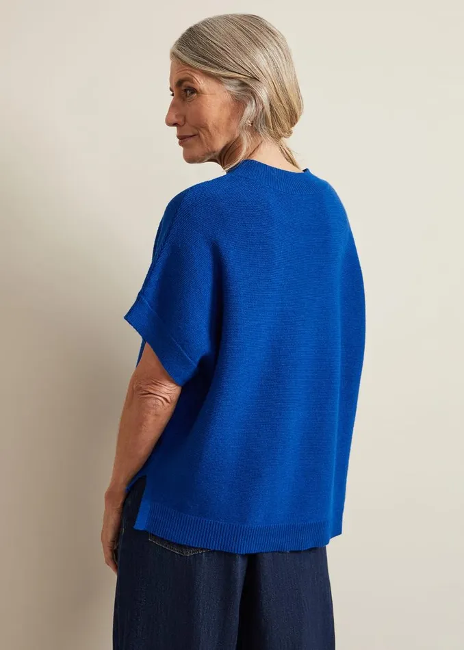 Phase Eight Knitwear Grace Sleeveless Tabard Top Cobalt 8211 Women