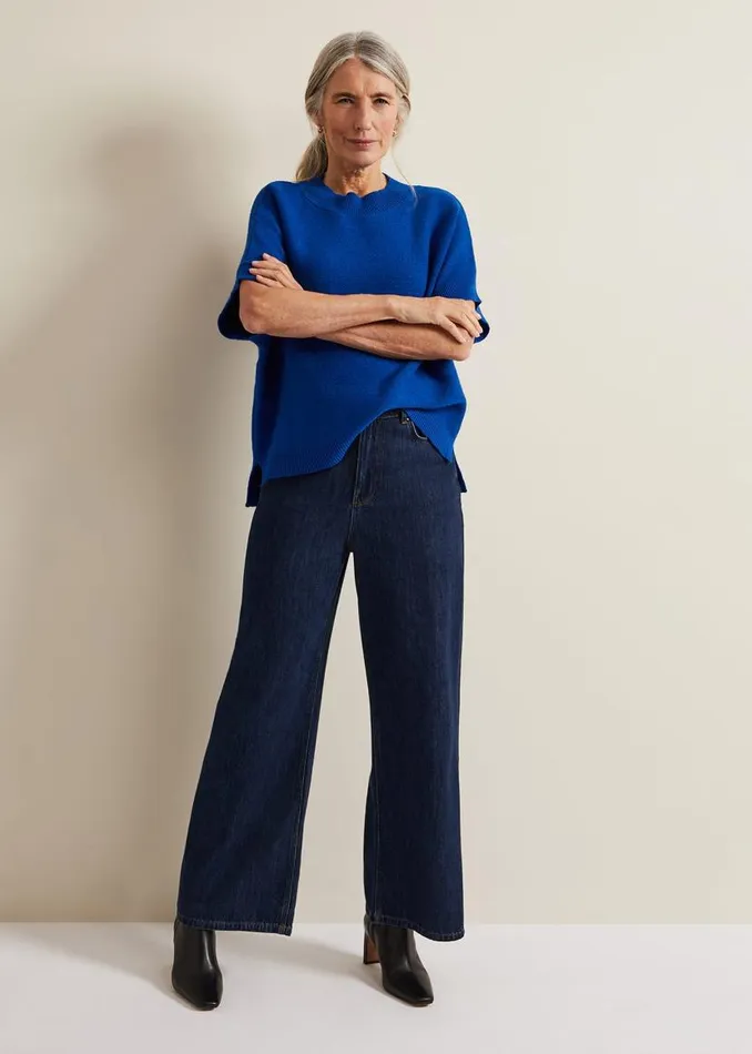 Phase Eight Knitwear Grace Sleeveless Tabard Top Cobalt 8211 Women
