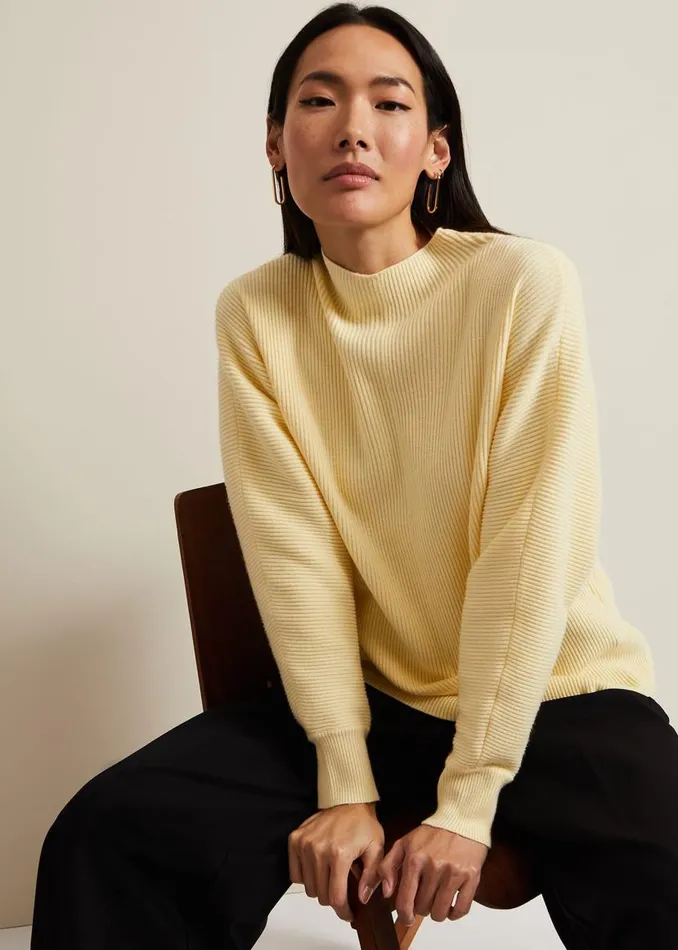 Phase Eight Knitwear Hannah Funnel Neck Jumper Yellow 8211 Women