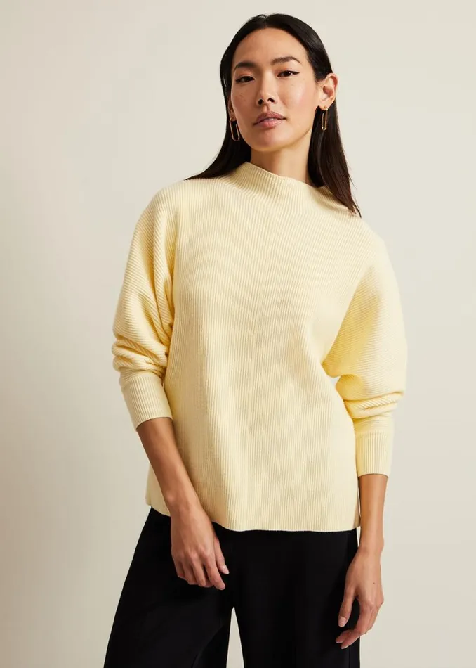 Phase Eight Knitwear Hannah Funnel Neck Jumper Yellow 8211 Women
