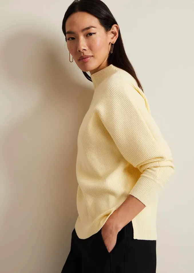 Phase Eight Knitwear Hannah Funnel Neck Jumper Yellow 8211 Women