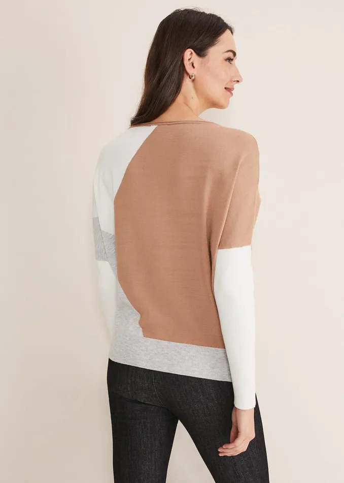 Phase Eight Knitwear Isabel Colourblock Knit Grey Multi 8211 Women